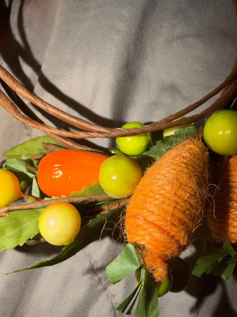 Ashland Easter Decor Carrots Berries Coiled Garland 5 Feet Orange Green - Picture 3 of 3